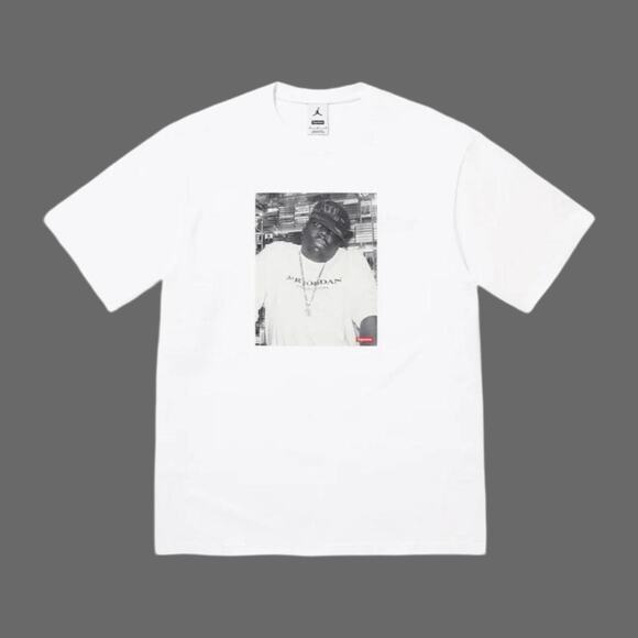 Supreme x Jordan Biggie FW '24 S/S Top SS White Tee Size XL NWT Supreme x Jordan Biggie FW '24 S/S Top SS White Tee Size XL NWT